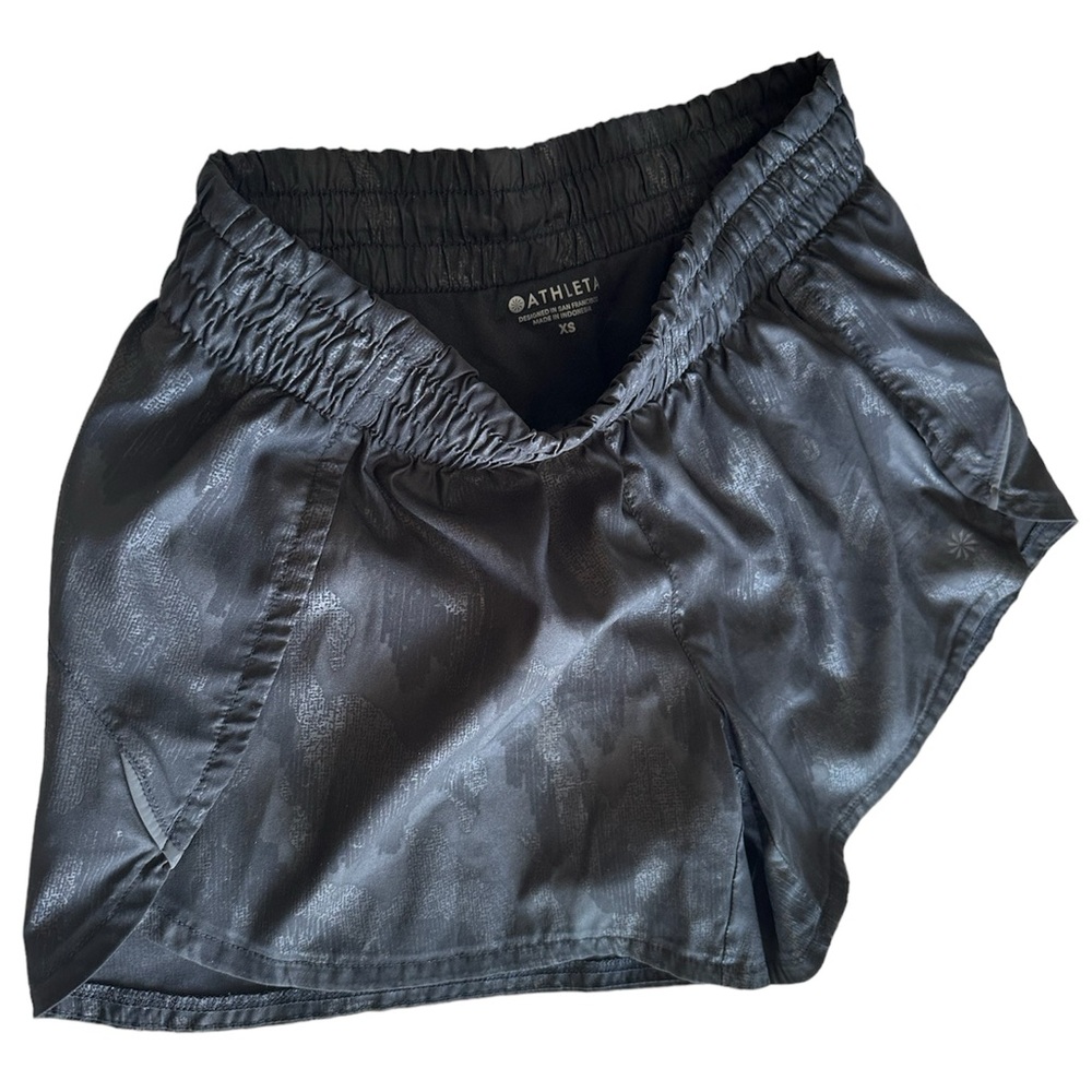 Athleta Women’s Black Patterned Lined Shorts